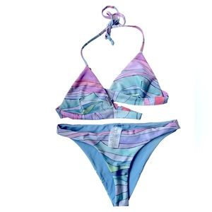 Mara Hoffman watercolor (dusty rose) REVERSIBLE bikini size S